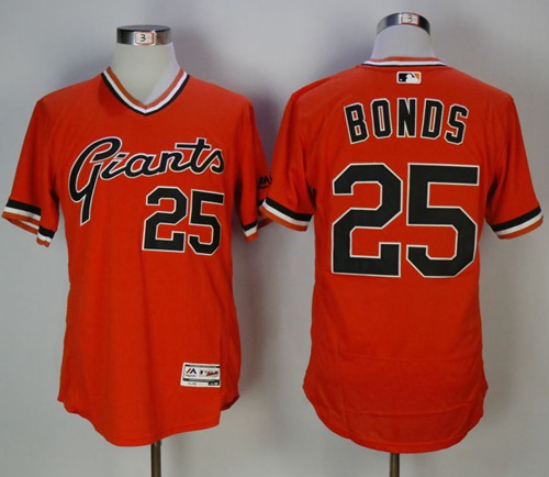 Giants #25 Barry Bonds Orange Flexbase Authentic Collection Cooperstown Stitched MLB Jersey